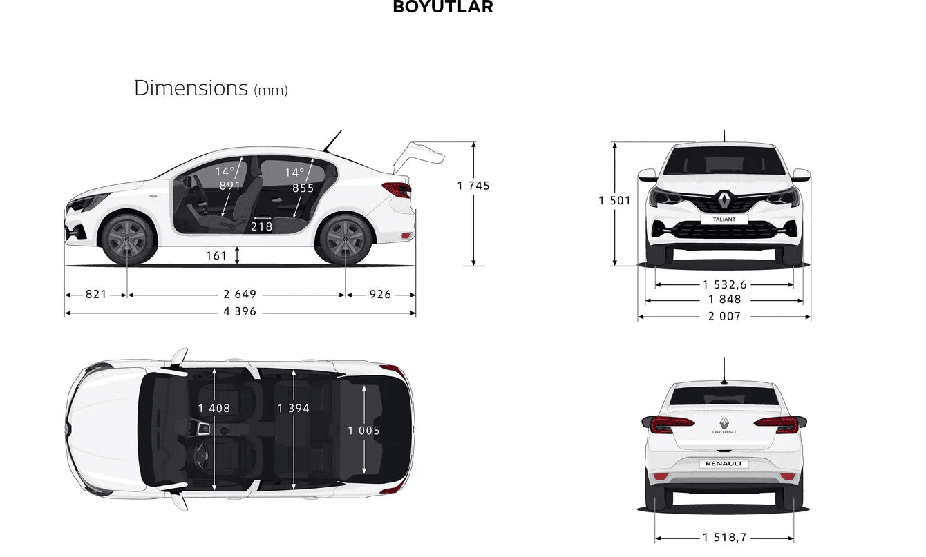 Renault Taliant boyutları